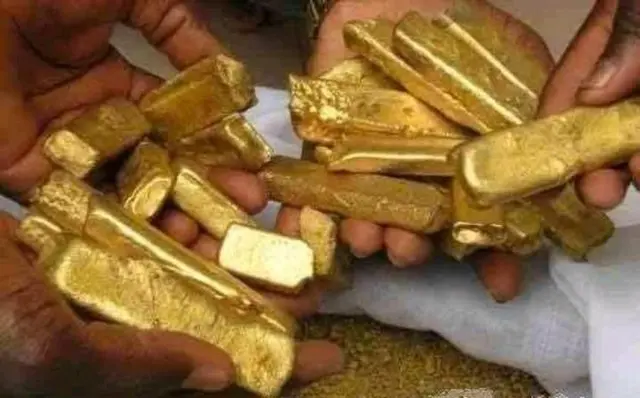 Raw gold from Ghana mining operations